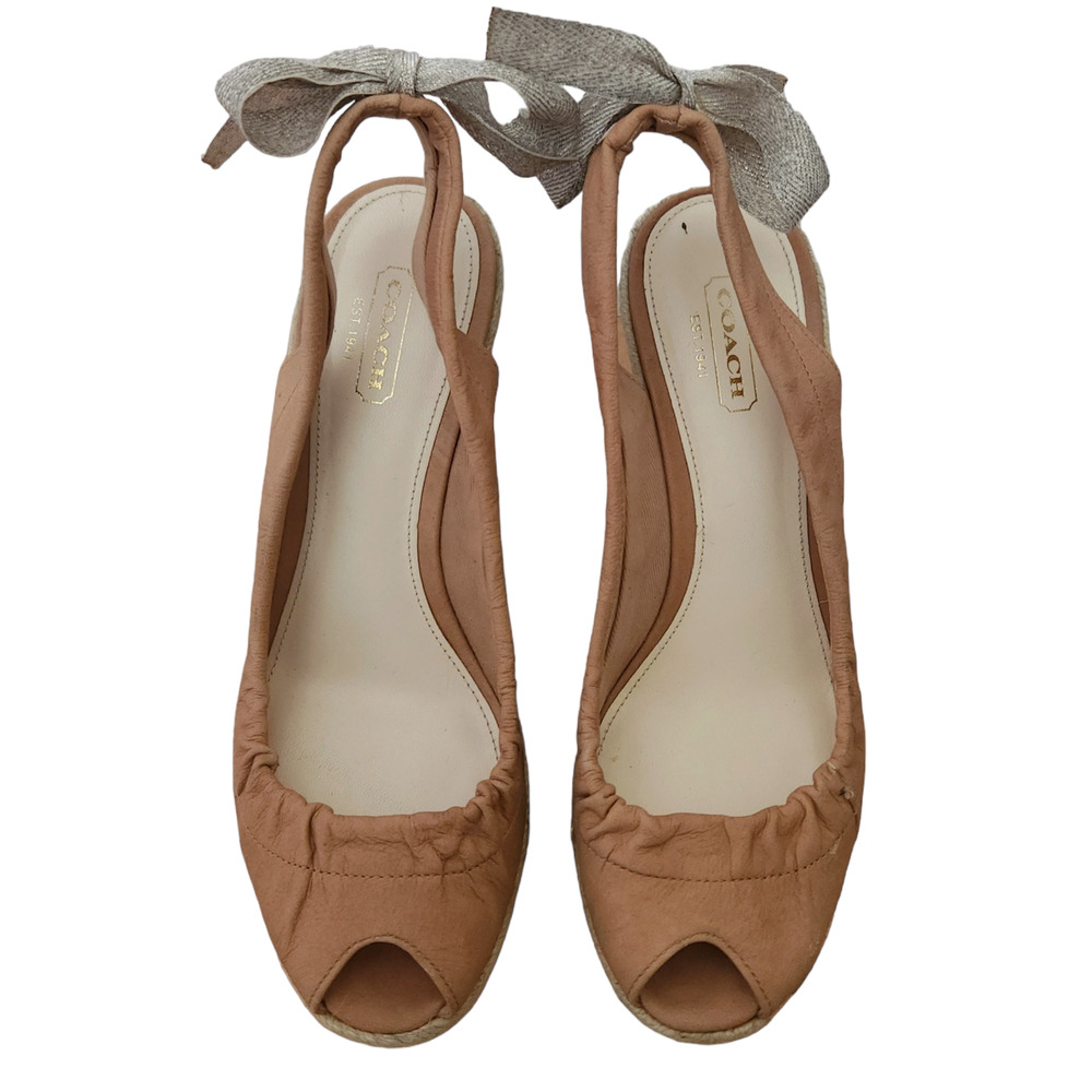 Coach Tan Wedge Sandals - Picture 2 of 9